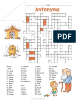Antonyms: Directions: Find The Opposite of Each Word and Write It in The Crossword Grid