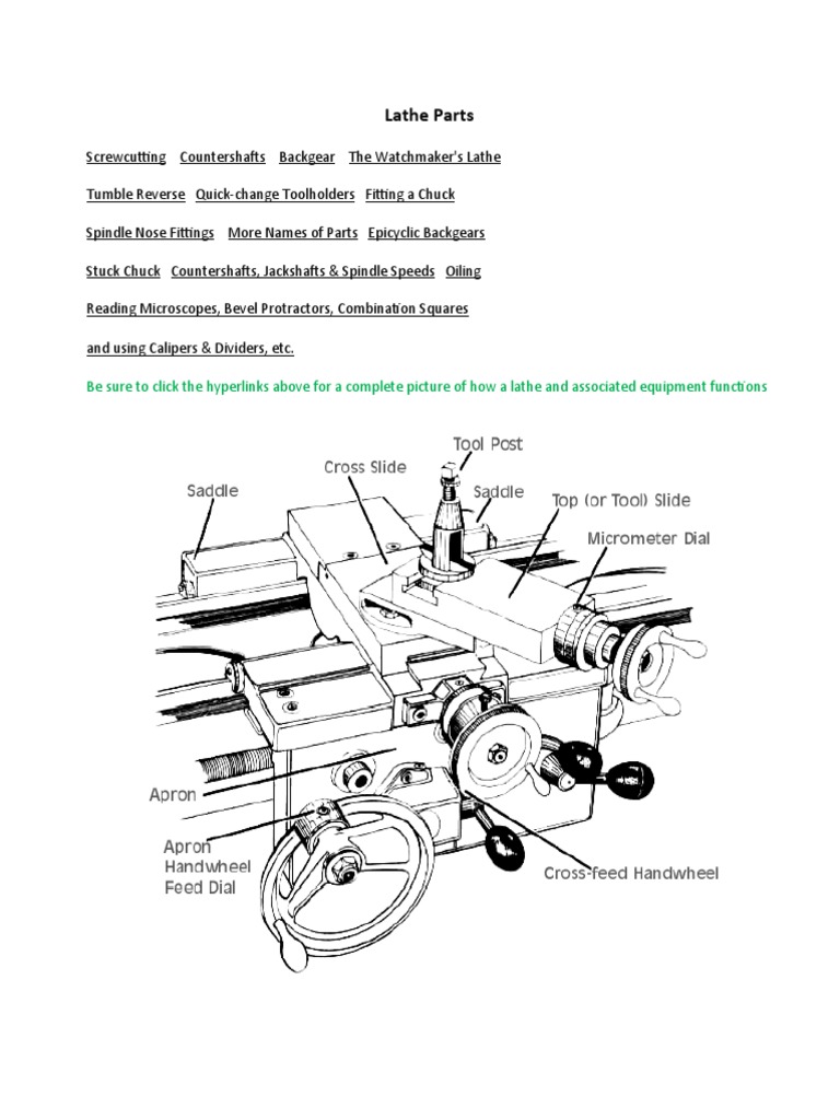 Lathe Machine Parts PDF Mechanical Engineering Woodworking