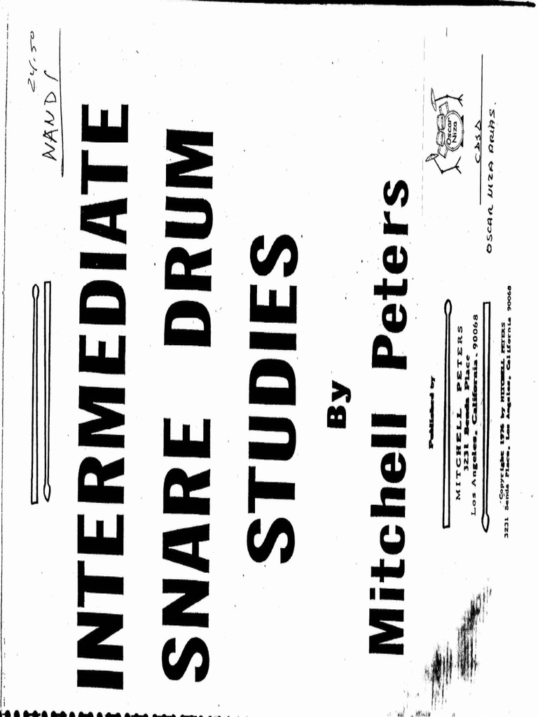 Intermediate Snare Drum Studies - Mitchell Peters | PDF