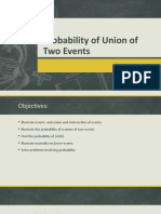 Probability of Union of Two Events