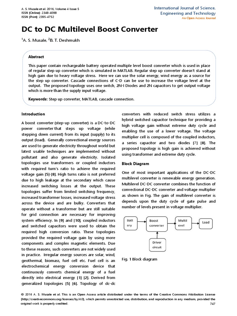 DC To DC Multilevel Boost Converter: A. S. Musale, B. T. Deshmukh | PDF ...