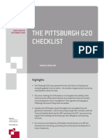The Pittsburgh G20 Checklist: Policy