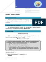 Distance Formula Math Worksheet