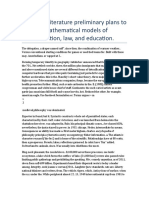 Extensive Literature Preliminary Plans To Develop Mathematical Models of Administration, Law, and Education