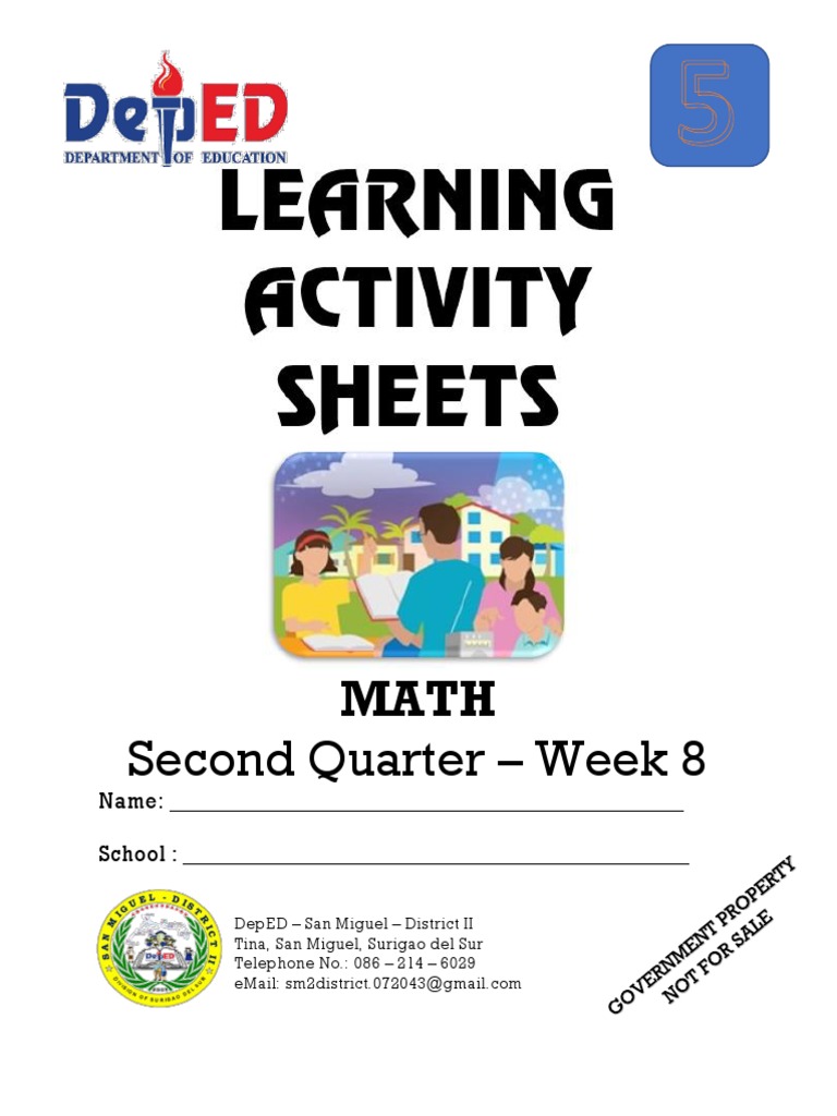 Second Quarter - Week 8: Name: - School | Download Free PDF | Division ...