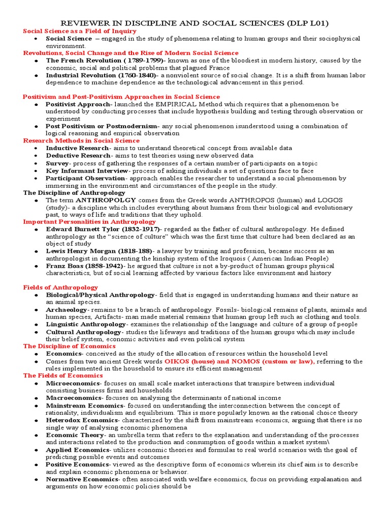 Overview of Social Science Disciplines | PDF | Psychology | Linguistics
