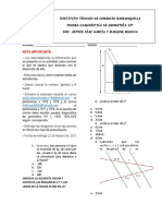 Prueba diagnóstica de geometría 10o para Instituto Técnico de Comercio Barranquilla