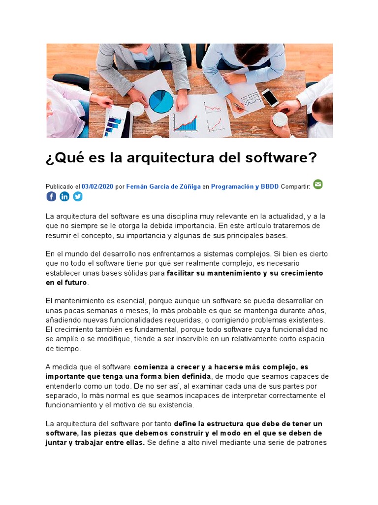 ¿Qué Es La Arquitectura Del Software 1 | PDF | Software | Ingeniería de ...