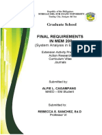 Graduate School Final Requirements in Mem 209: (System Analysis in Education)