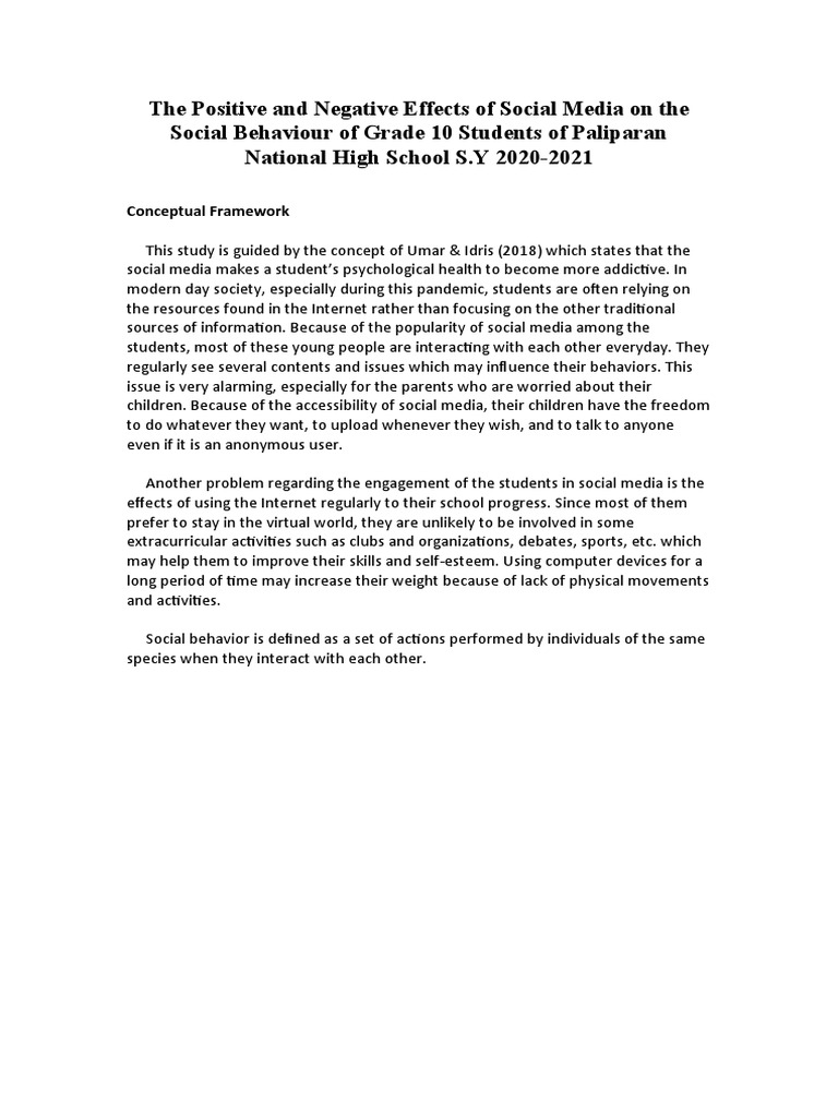 The Positive and Negative Effects of Social Media On The Social ...