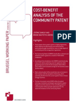 Cost-Benefit Analysis of The Community Patent: Highlights