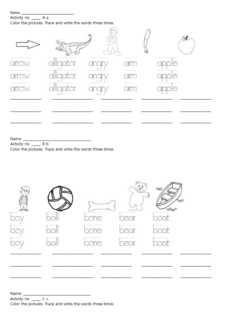 Az Phonics Writing Practice PDF Reading (Process)