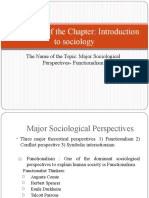 The Name of The Chapter: Introduction To Sociology