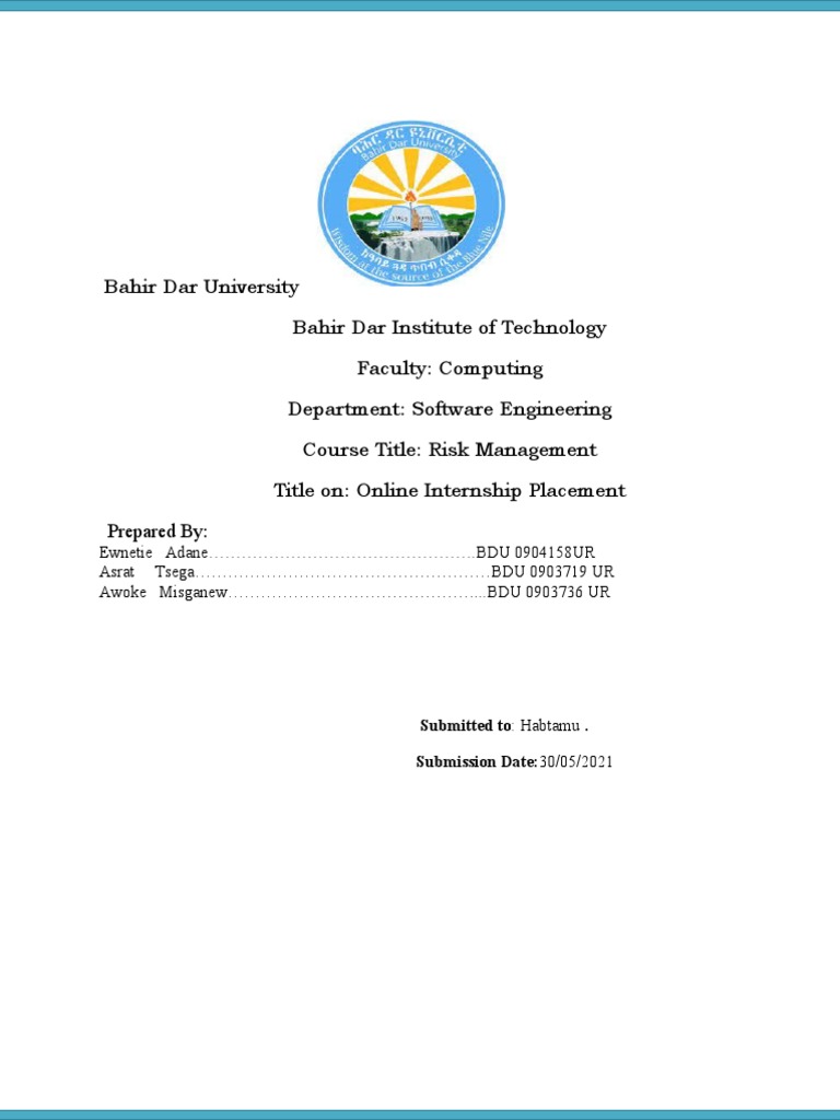 Online Internship Risk Management | PDF | Internet & Web | World Wide Web