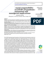 Corporate Social Responsibility (CSR) and The COVID-19 Pandemic: Organizational and Managerial Implications