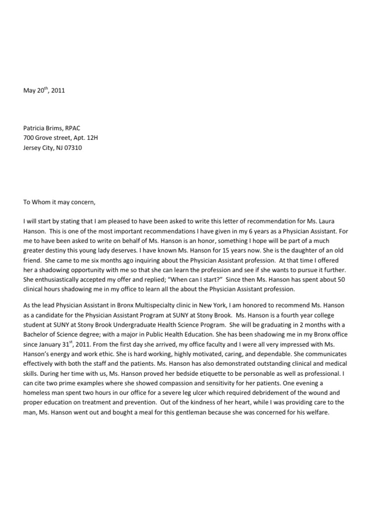 Letter of Recommendation | PDF | Alternative Medicine | Medicine