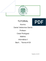 TUTORIAL Excel, Daniel Valdovinos Garcia