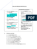 Gerunds (-Ing Form) and Infinitives (To)