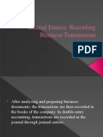 Journal Entries: Recording Business Transactions
