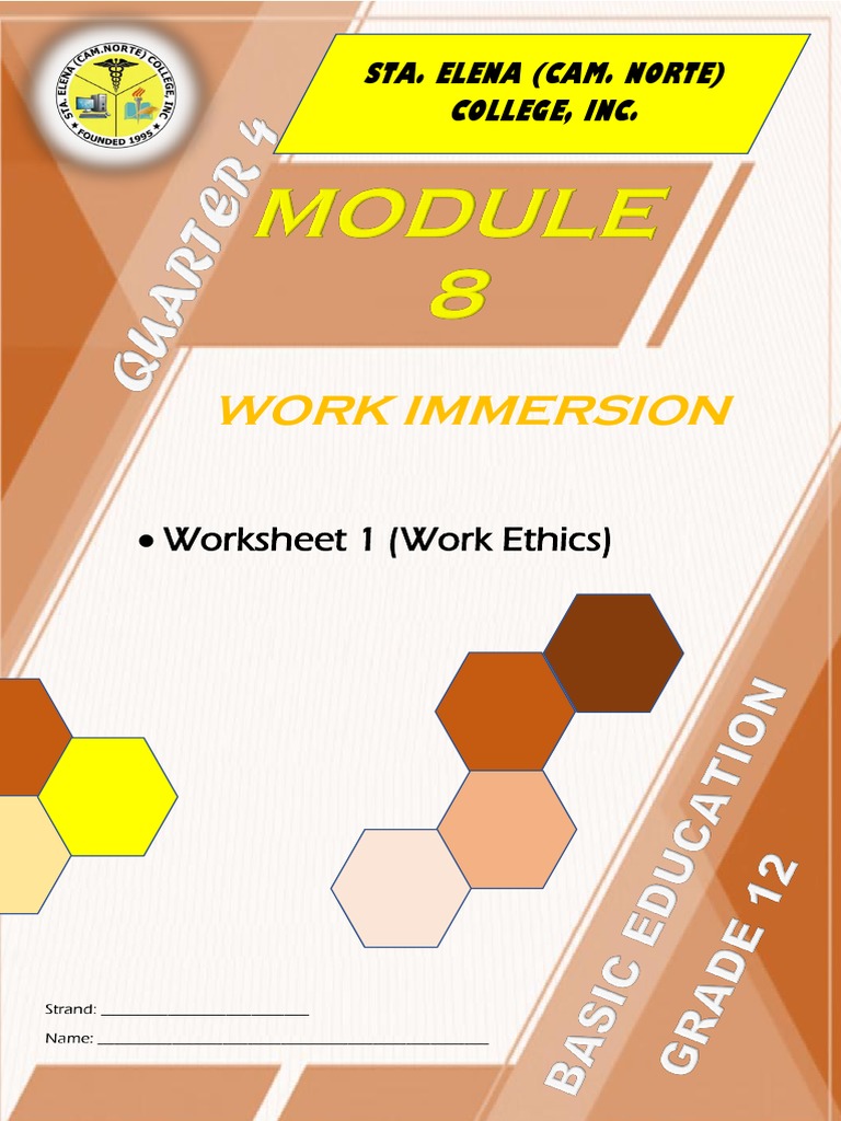 Work Immersion Module 8 Overview | PDF
