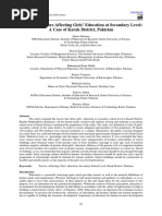 Exploring Factors Affecting Girls' Education at Secondary Level: A Case of Karak District, Pakistan