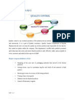 Quality Control (Q.C) : Major Responsibilities of QC