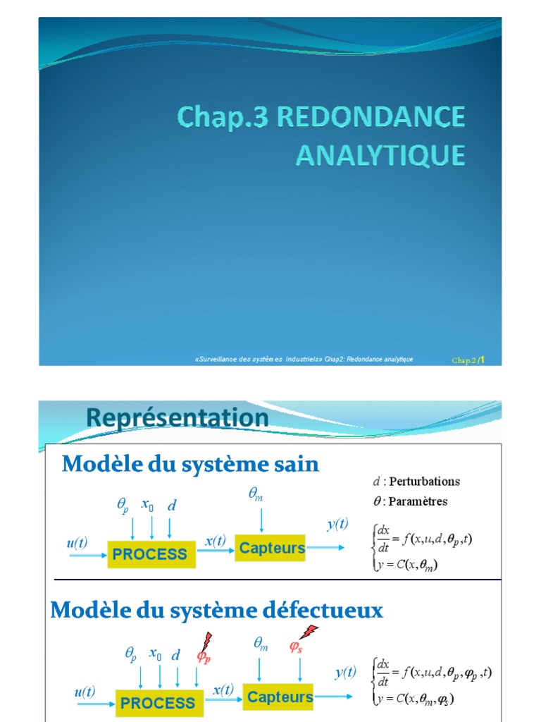 Redondance Analytique pour la Surveillance des Systèmes Industriels ...