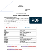 Classifying Materials According To Use: Science 5