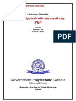 Webbasedapplicationdevelopmentusing PHP: Government Polytechnic, Gondia
