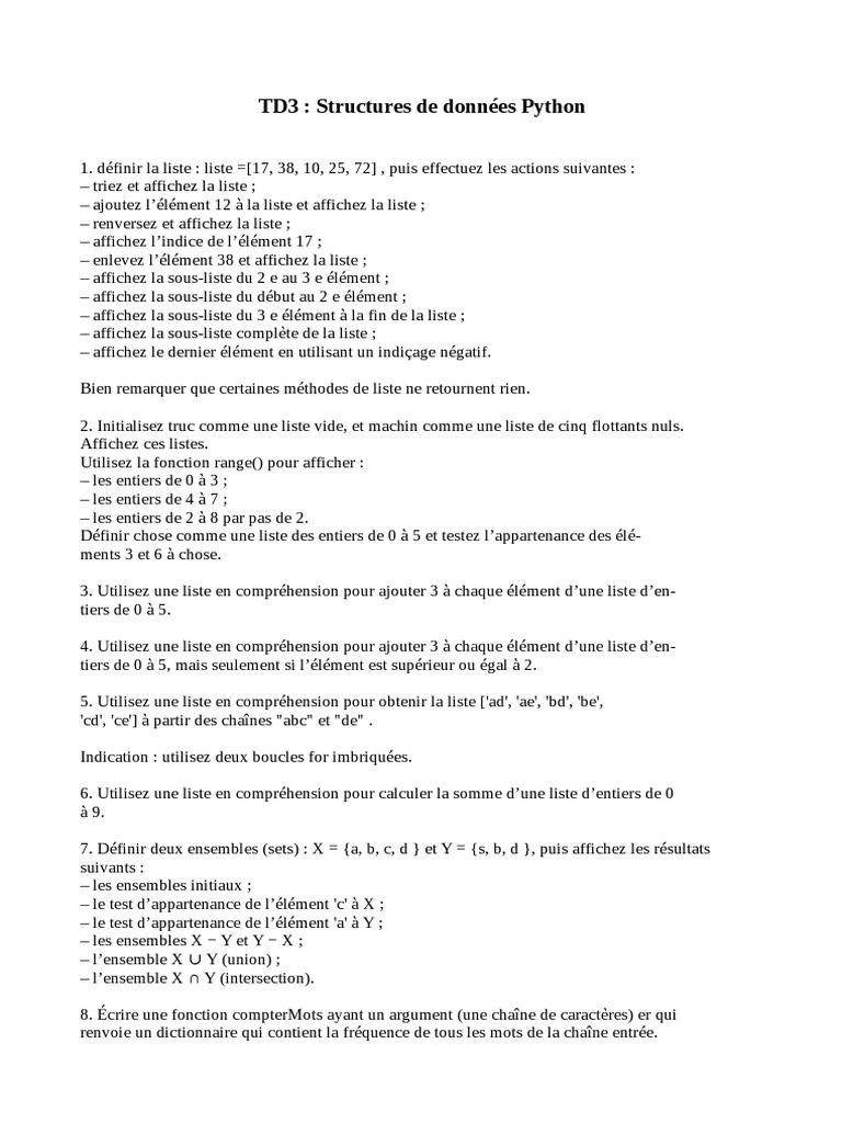 Structures de données en Python | PDF | Génie logiciel | Informatique