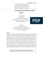 Importance of Training and Development in Tourism Industry: ISSN (Online) : 2348 - 2001