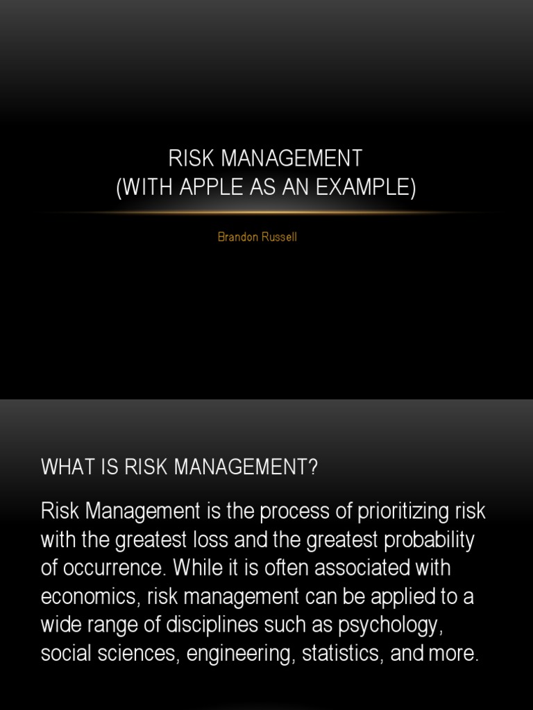 Apple Risk Management Strategy | PDF | Risk Management | Risk