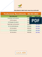 Freshersnow Recruitments - 02.02.2022: Click Here