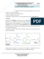 TP N° 2 Synthèse de L'acide Acétylsalicylique (L'aspirine)