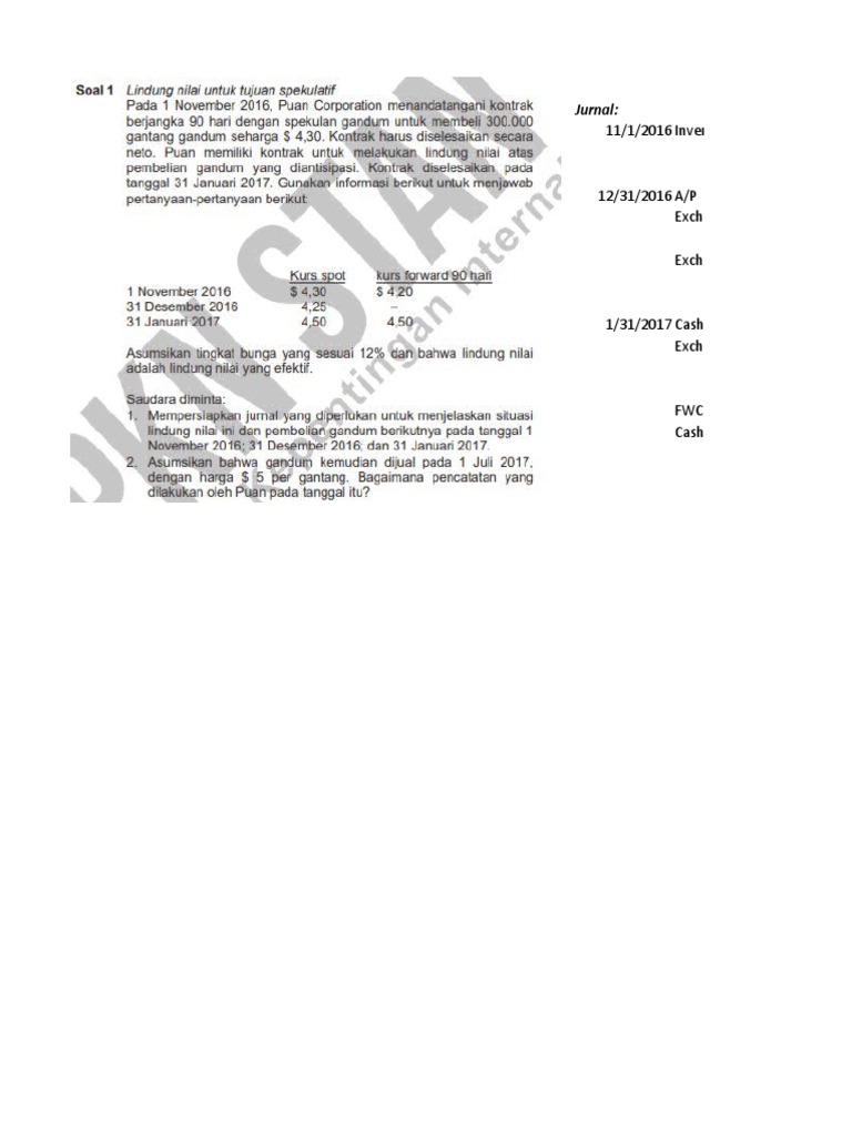 Monthly journal entries for foreign exchange transactions and forward