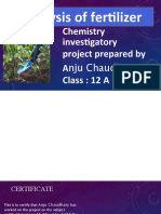 Analysis of Fertilizer: Chemistry Investigatory Project Prepared by Anju Chaudhary Class: 12 A