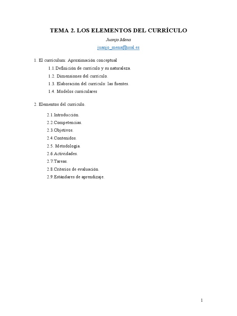 Elementos del Currículo Educativo | PDF | Plan de estudios | Aprendizaje