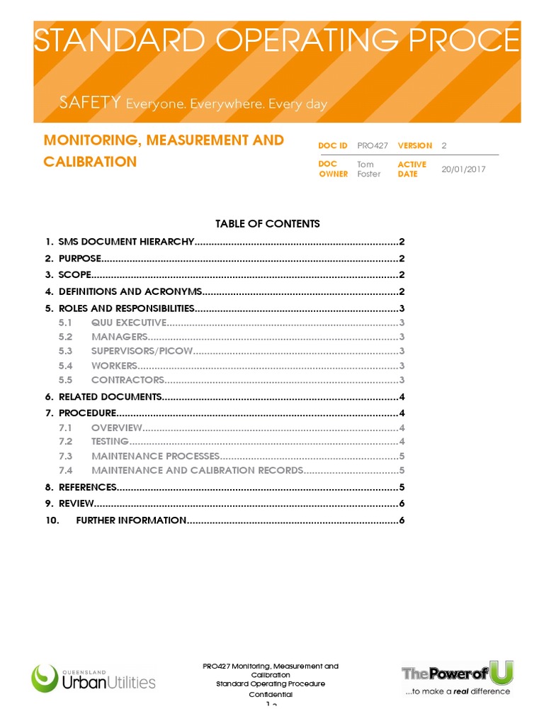 Calibration Standards for Monitoring Equipment | PDF | Calibration ...