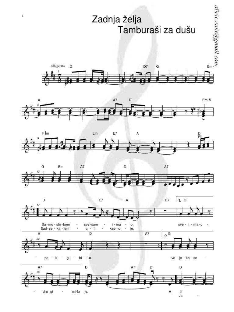 Zadnja Zelja Tamburasi Za Dusu PDF