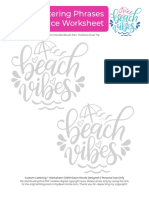 Custom Lettering Worksheets Beach Vibes Dual Tip