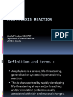 Anaphylaxis Reaction: Marshell Tendean, MD, DPCP Department of Internal Medicine UKRIDA, Jakarta