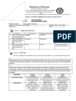 Department of Education: Dbes Learning Activity Sheet/Gawaing Pagkatuto