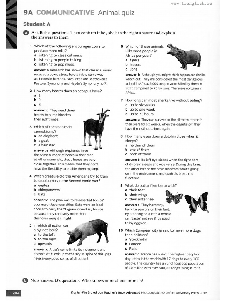 Animals Quizz | PDF