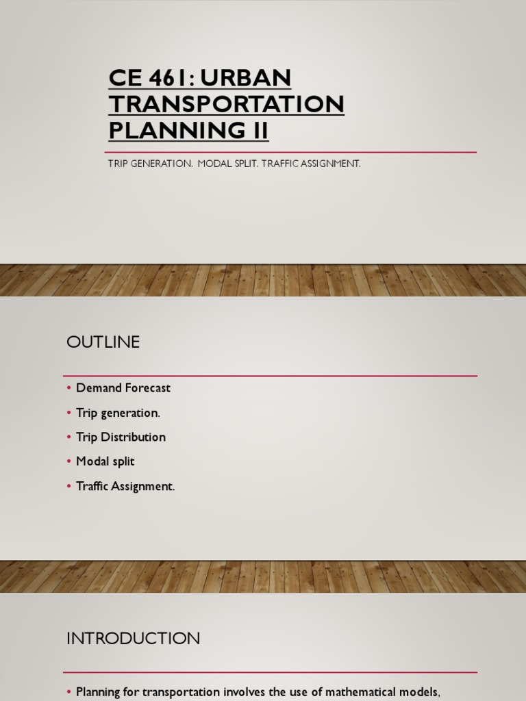 Urban Transportation Planning Overview | PDF | Forecasting | Transport