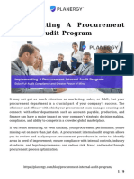 Implementing A Procurement Internal Audit Program