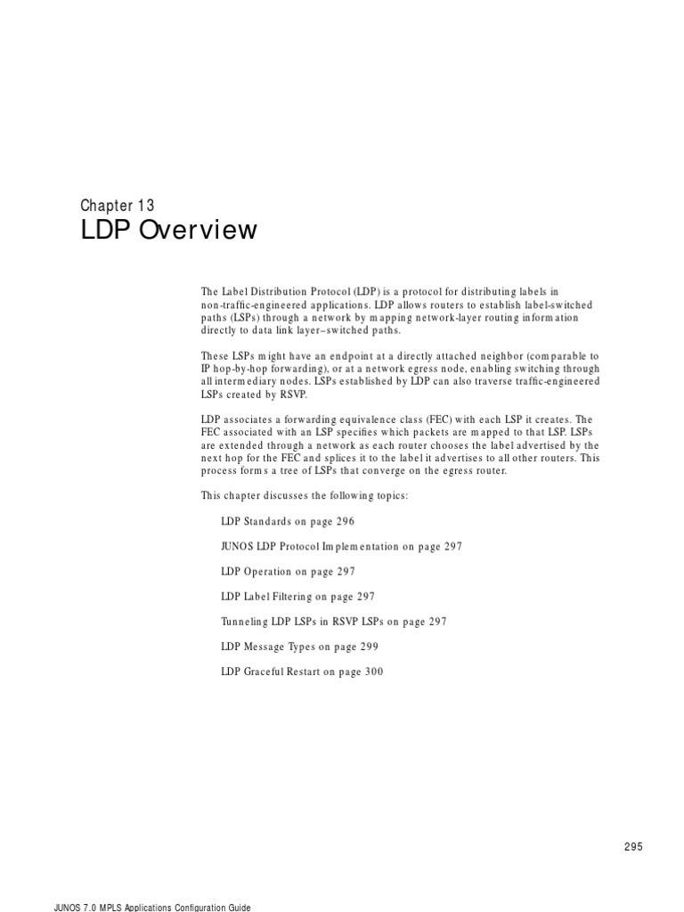 LDP Protocol Overview and Implementation | PDF | Multiprotocol Label ...