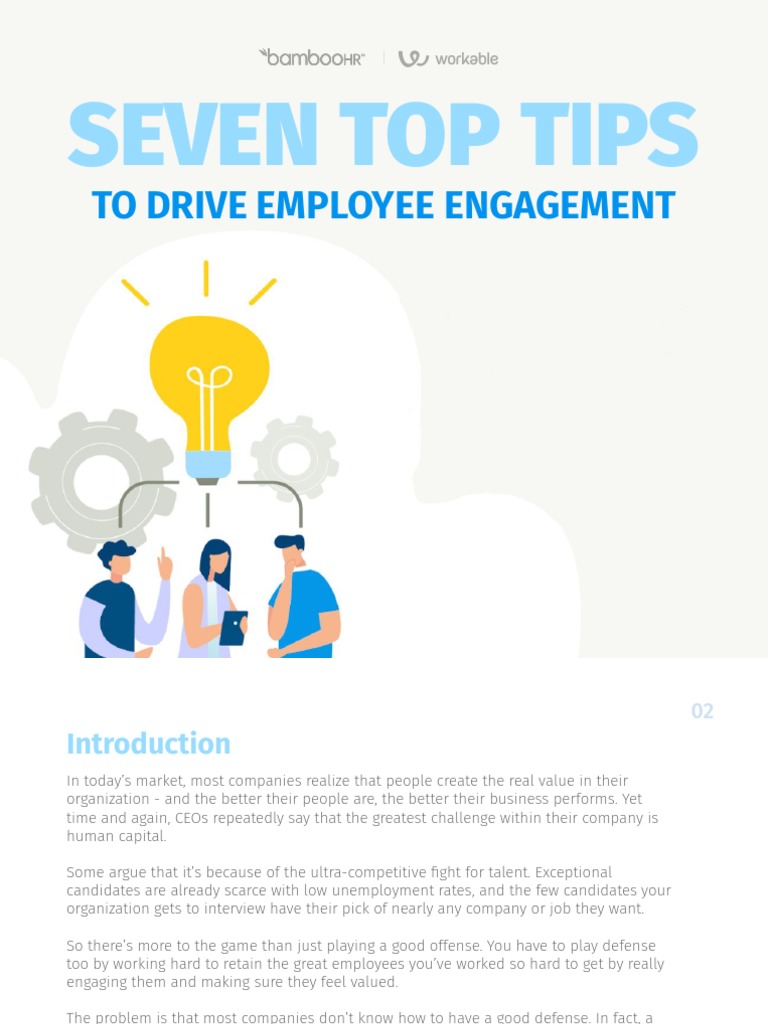 Seven Top Tips To Drive Employee Engagement | PDF | Employment | Motivation