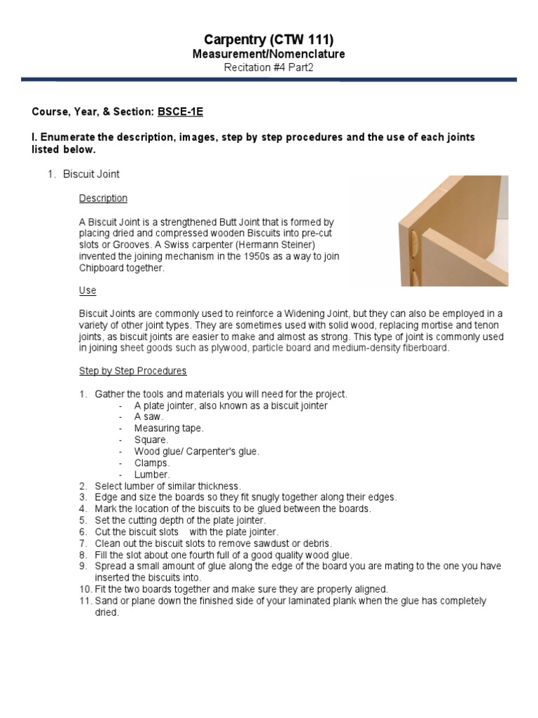 Types of Joints in Carpentry With Description PDF Tools Equipment
