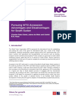 Pursuing WTO Accession: Advantages and Disadvantages For South Sudan