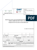 Protocolo de Vacio Transformador de Potencia MARCA CHINT DE 140/175 MVA, 33/110 KV Parque Fotovoltaico S/E Matepalma
